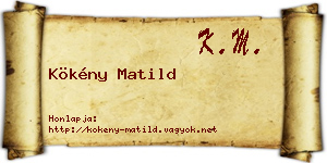 Kökény Matild névjegykártya